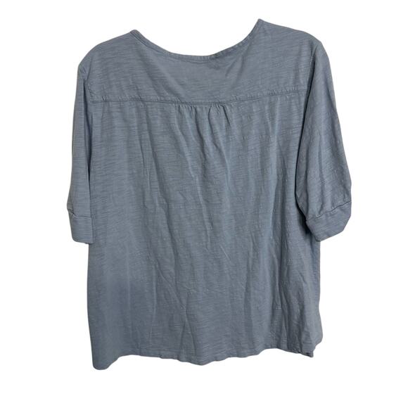 Chico’s Henley Women's Shirt 3 XL Blue Short Sleeve Stretch - Picture 5 of 5